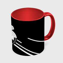 Кружка цветная Реал Мадрид полосы текстура линии