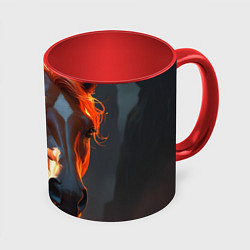 Кружка цветная Загадочная огненная лошадь