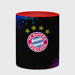 Кружка 3D Бавария Мюнхен краски неон градиент, цвет: 3D-белый + красный — фото 2