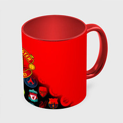 Кружка цветная Манчестер Юнайтед логотипы команд