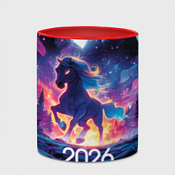 Кружка 3D 2026 Фэнтези лошадка, цвет: 3D-белый + красный — фото 2