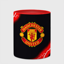 Кружка 3D Манчестер Юнайтед шторм молнии, цвет: 3D-белый + красный — фото 2