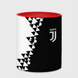 Кружка 3D Juventus черно белая геометрия текстура, цвет: 3D-белый + красный — фото 2