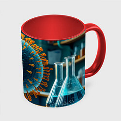 Кружка цветная Вирус в лаборатории