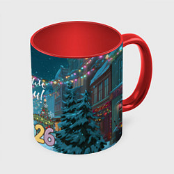 Кружка цветная Новогодняя лошадка 2026 год