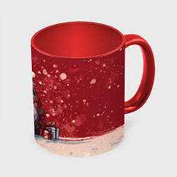 Кружка цветная Лошадка в новогодних сапогах