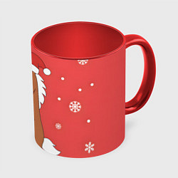 Кружка цветная Новогодняя лошадка с подарками