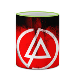 Кружка 3D Linkin Park: Red style, цвет: 3D-светло-зеленый кант — фото 2