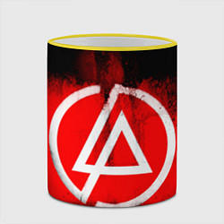 Кружка 3D Linkin Park: Red style, цвет: 3D-желтый кант — фото 2