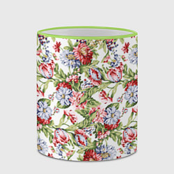 Кружка 3D Цветы, цвет: 3D-светло-зеленый кант — фото 2