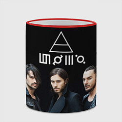 Кружка 3D 30 seconds to mars, цвет: 3D-красный кант — фото 2