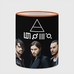 Кружка 3D 30 seconds to mars, цвет: 3D-оранжевый кант — фото 2