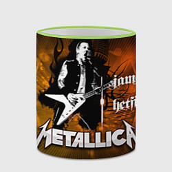Кружка 3D Metallica: James Hetfield, цвет: 3D-светло-зеленый кант — фото 2