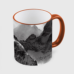 Кружка 3D Горы, цвет: 3D-оранжевый кант