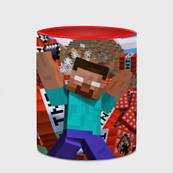 Кружка 3D Minecraft Man, цвет: 3D-белый + красный — фото 2
