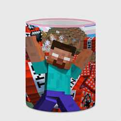 Кружка 3D Minecraft Man, цвет: 3D-розовый кант — фото 2