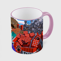 Кружка 3D Minecraft Man, цвет: 3D-розовый кант