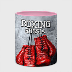 Кружка 3D Boxing Russia, цвет: 3D-белый + розовый — фото 2