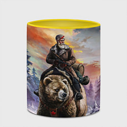 Кружка 3D Красноармеец на медведе, цвет: 3D-белый + желтый — фото 2