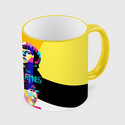 Кружка 3D The Beatles: Poly-art, цвет: 3D-желтый кант