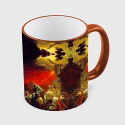 Кружка 3D Брюллов Последний день Помпеи, цвет: 3D-оранжевый кант