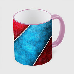 Кружка 3D Grunge superhero line - геометрические линии, цвет: 3D-розовый кант