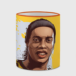 Кружка 3D Ronaldinho Art, цвет: 3D-оранжевый кант — фото 2