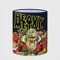 Кружка 3D Heavy Metal Santa, цвет: 3D-синий кант — фото 2