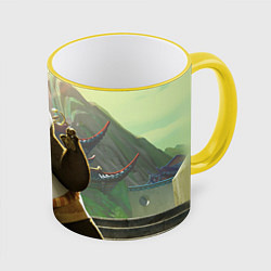 Кружка 3D Кунг фу панда, цвет: 3D-желтый кант