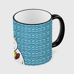 Кружка цветная Новогодний мишка