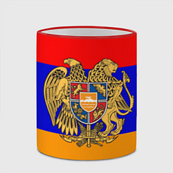 Кружка 3D Герб и флаг Армении, цвет: 3D-красный кант — фото 2