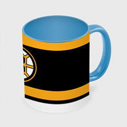 Кружка 3D Boston Bruins, цвет: 3D-белый + небесно-голубой