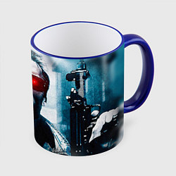 Кружка 3D T-800, цвет: 3D-синий кант