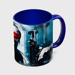 Кружка 3D T-800, цвет: 3D-белый + синий
