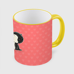 Кружка цветная Влюбленные пингвины