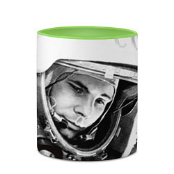 Кружка 3D Юрий Гагарин, цвет: 3D-белый + светло-зеленый — фото 2