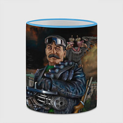 Кружка 3D Сталин военный, цвет: 3D-небесно-голубой кант — фото 2