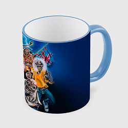 Кружка 3D Iron Maiden: Skeletons, цвет: 3D-небесно-голубой кант