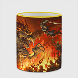 Кружка 3D Dark Souls: Fire Dragon, цвет: 3D-желтый кант — фото 2