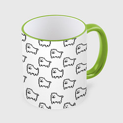 Кружка 3D Undertale Annoying dog white, цвет: 3D-светло-зеленый кант