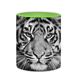Кружка 3D Красавец тигр, цвет: 3D-белый + светло-зеленый — фото 2