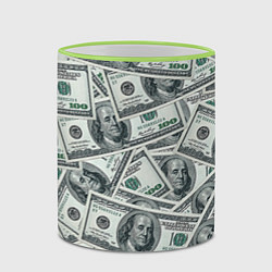Кружка 3D Банкноты, цвет: 3D-светло-зеленый кант — фото 2