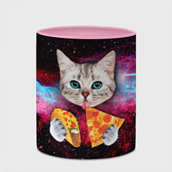 Кружка 3D Кот с едой, цвет: 3D-белый + розовый — фото 2