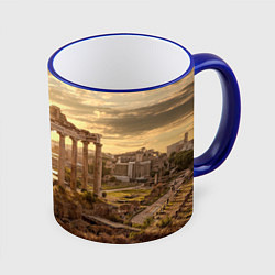 Кружка 3D Римское солнце, цвет: 3D-синий кант