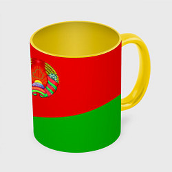 Кружка 3D Патриот Беларуси, цвет: 3D-белый + желтый