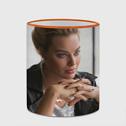 Кружка 3D Робби Марго в кафе, цвет: 3D-оранжевый кант — фото 2