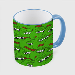 Кружка 3D Sad frogs, цвет: 3D-небесно-голубой кант