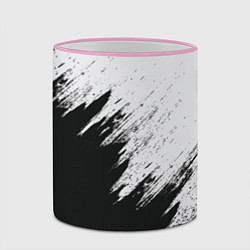 Кружка 3D Черно-белый разрыв, цвет: 3D-розовый кант — фото 2