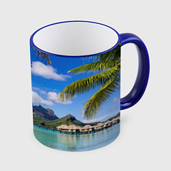 Кружка 3D Бора-Бора, цвет: 3D-синий кант