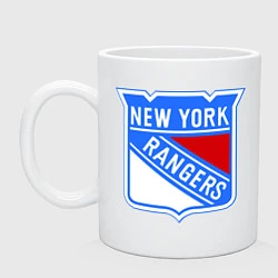 Кружка керамическая New York Rangers, цвет: белый
